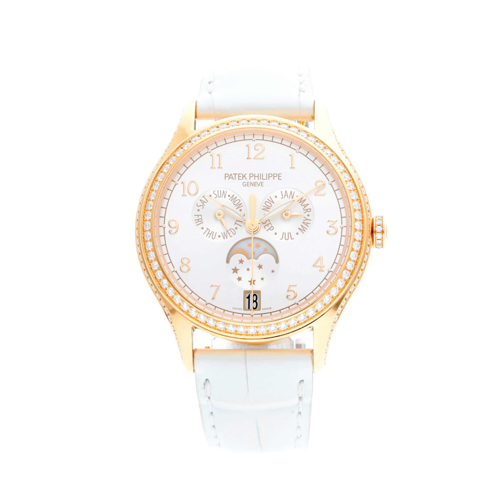 中古 パテック フィリップ PATEK PHILIPPE 7071R-001 ホワイト /ダイヤモンド レディース 腕時計 パテック フィリップ コンプリケーション クロノグラフ 7071R-001